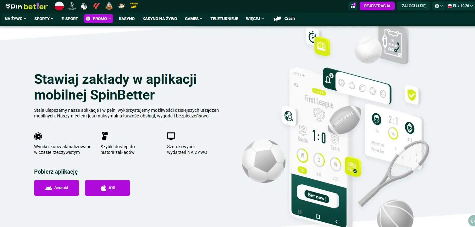 Spinbetter aplikacja mobilna APK i PWA